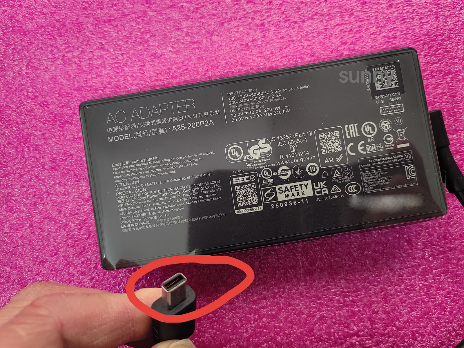 NEW OEM A25-200P2A Rectangle C - Pc Gaming Rog review and price