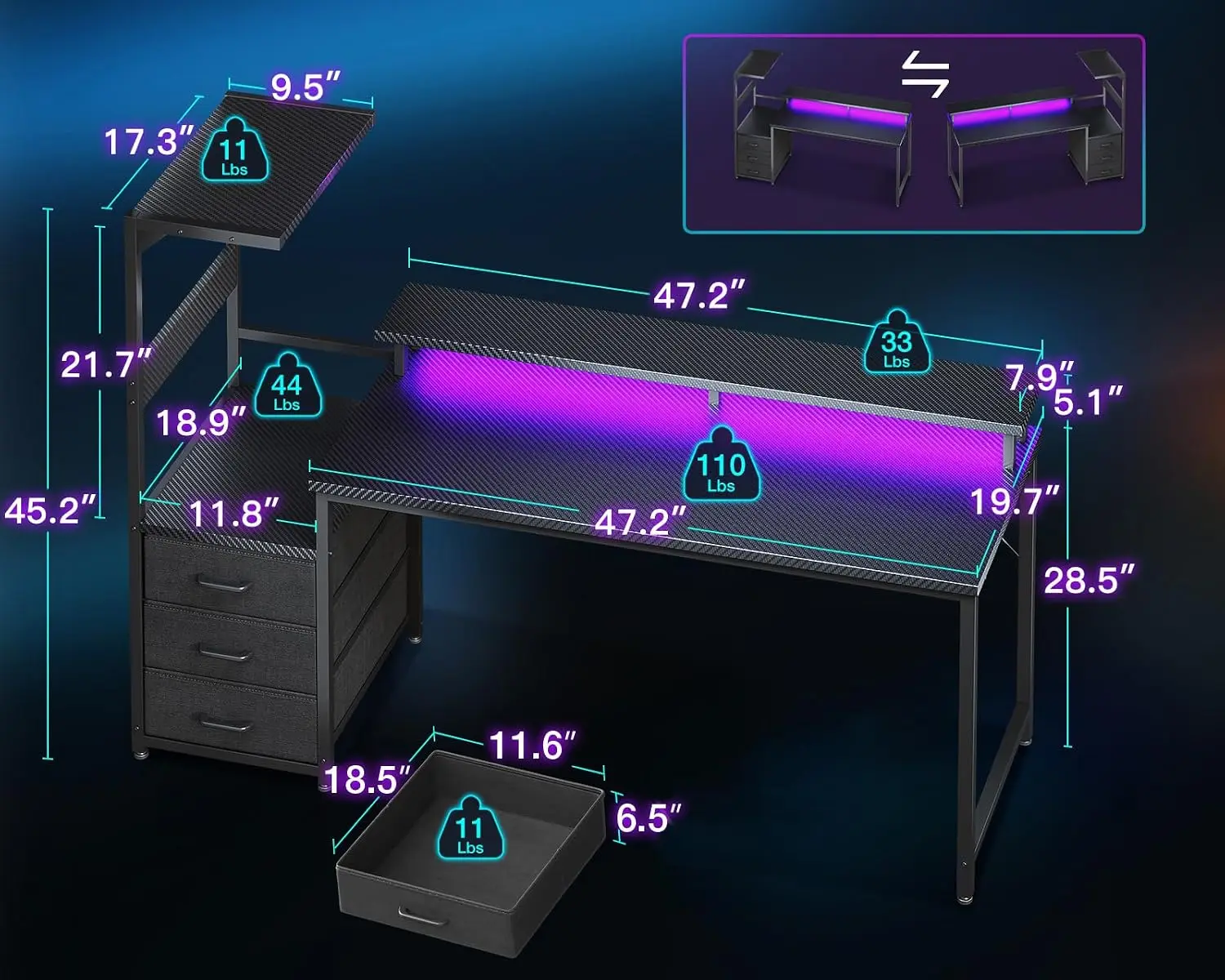 Gaming Desk w/PC Showcase Stan - Pc Gaming Lian Li review and price